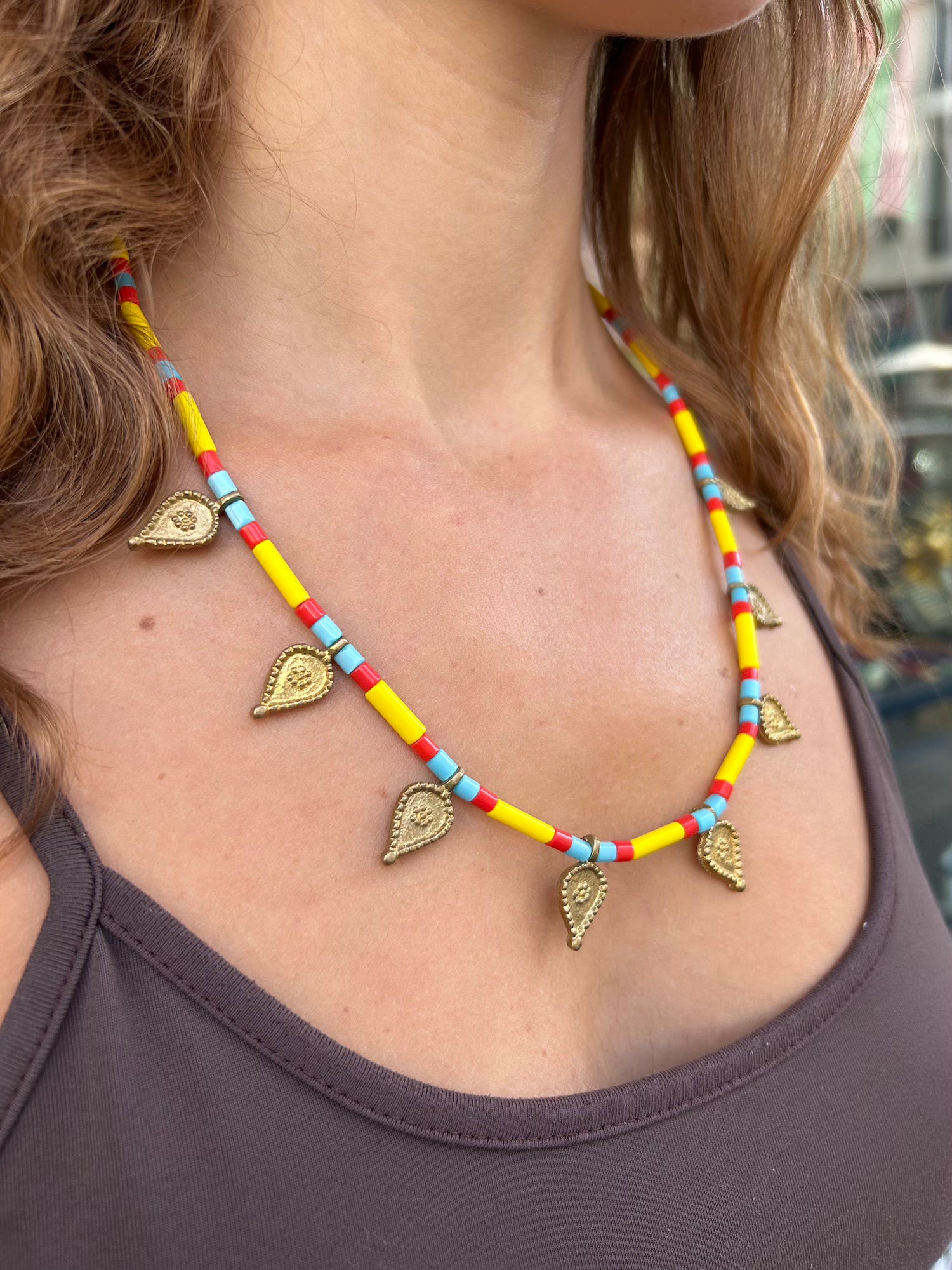 Yellow Tribal Necklace