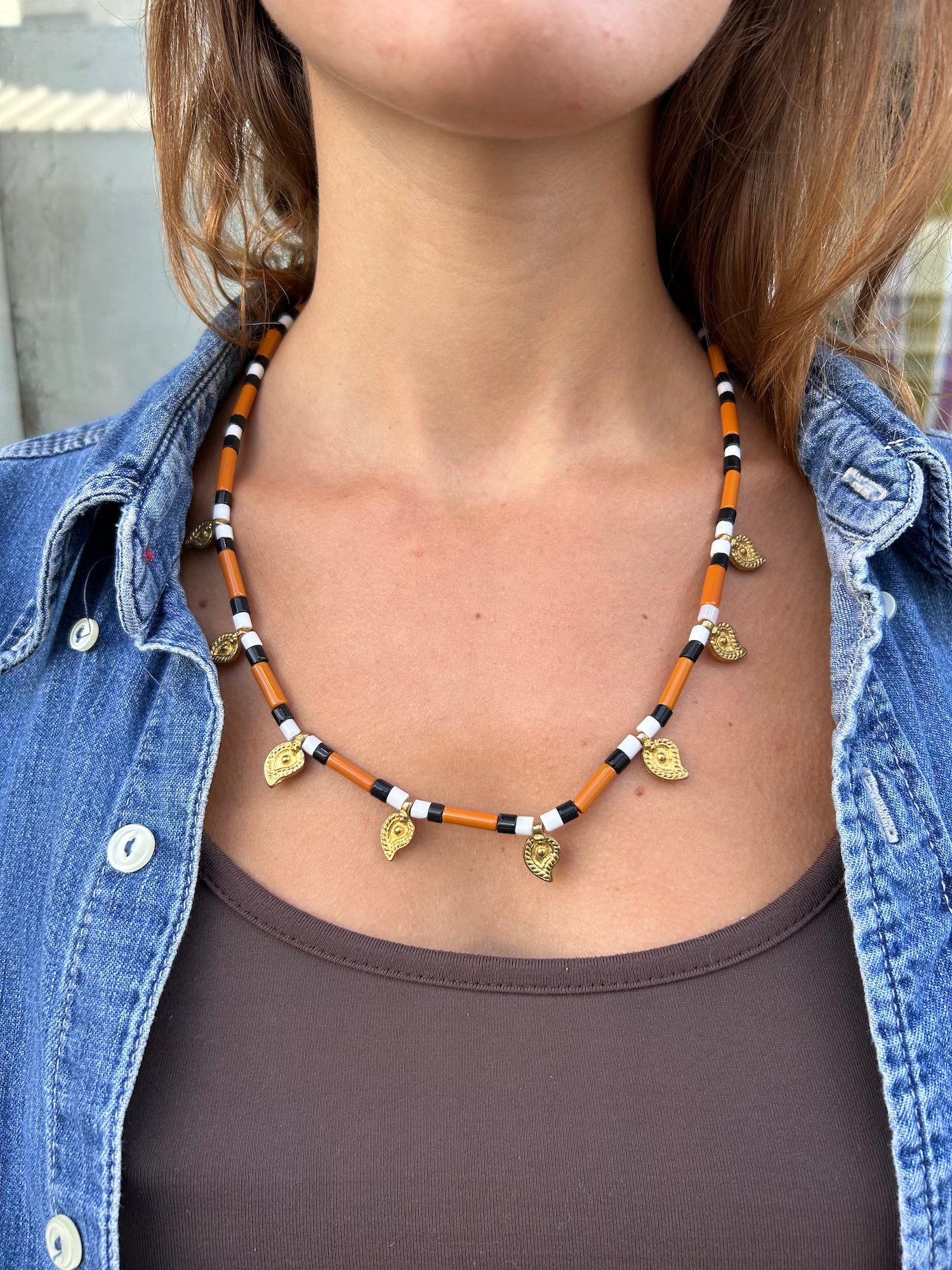 Camel Black Tribal Necklace