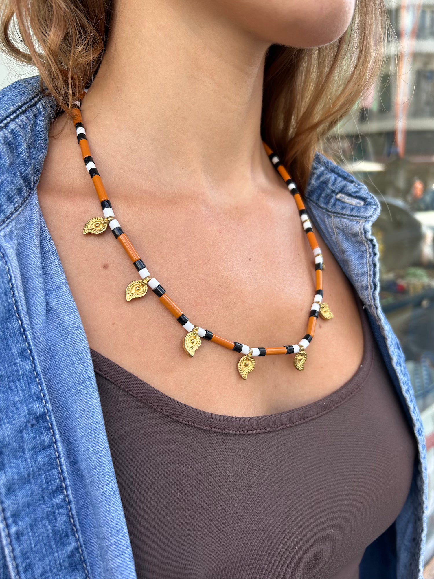 Camel Black Tribal Necklace