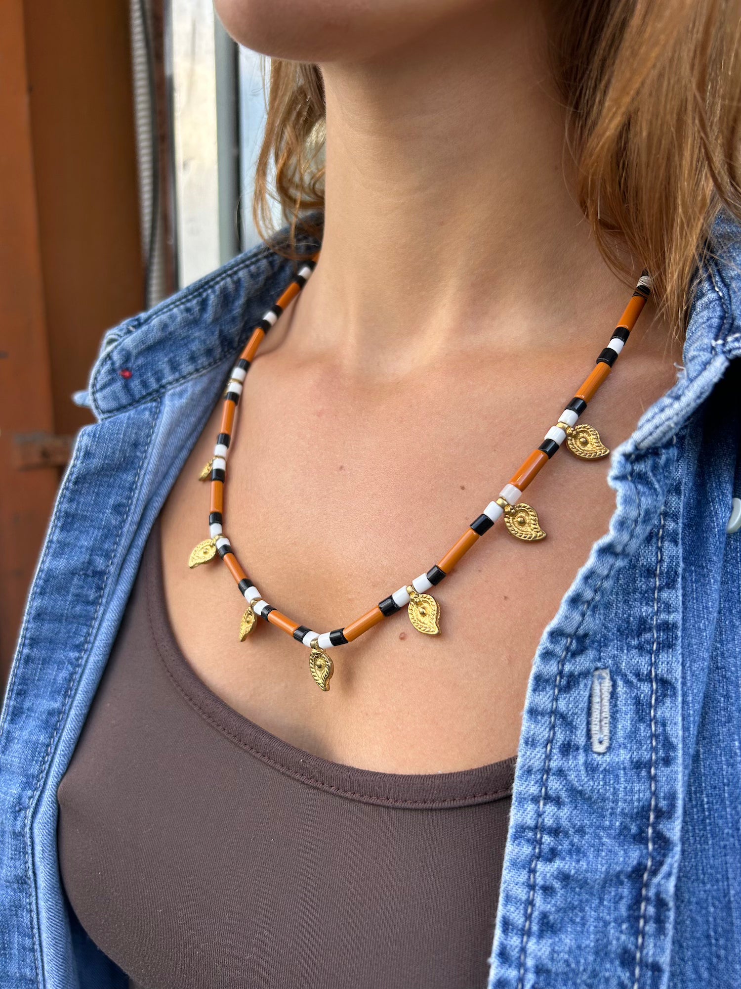 Camel Black Tribal Necklace