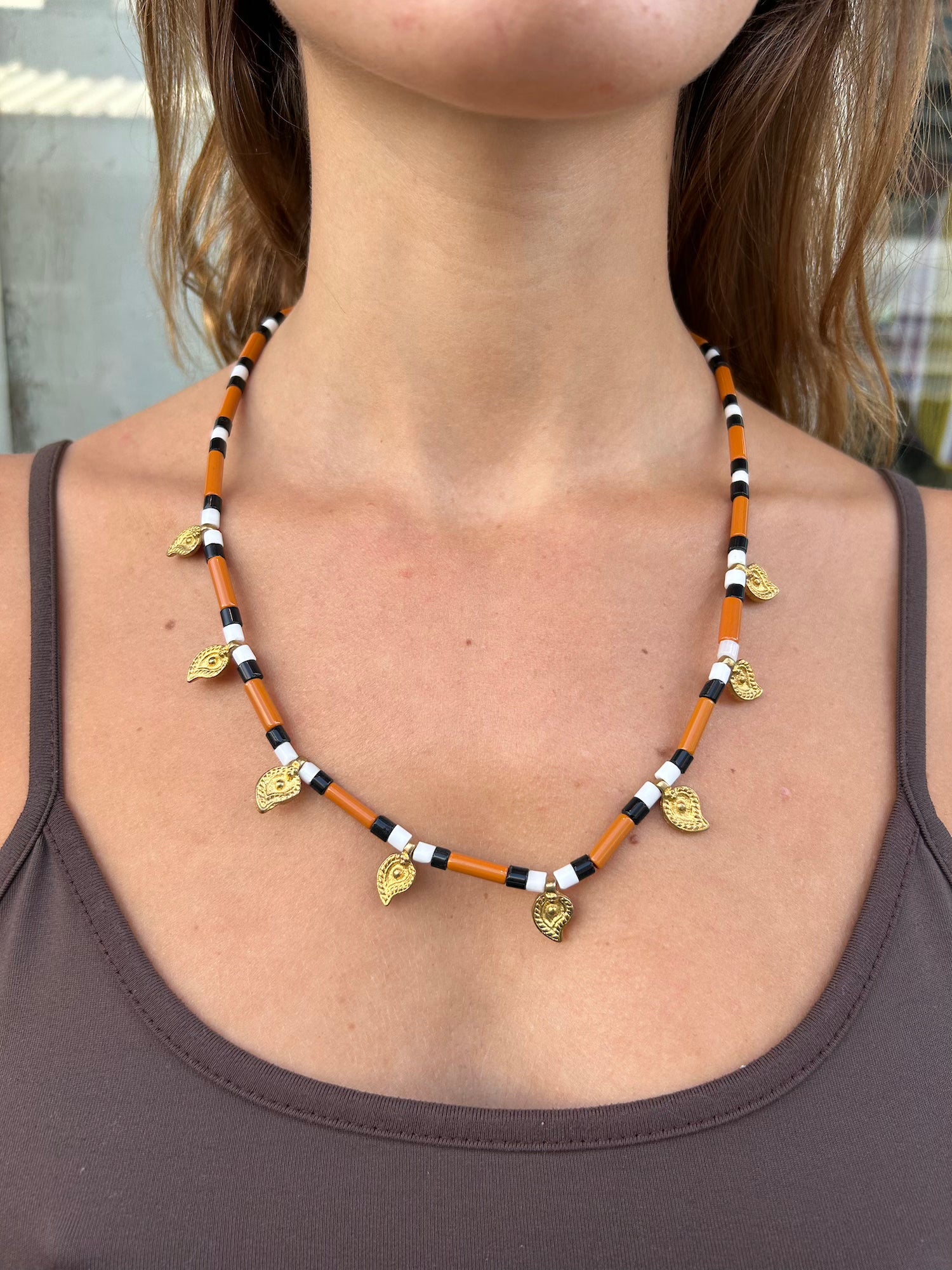 Camel Black Tribal Necklace