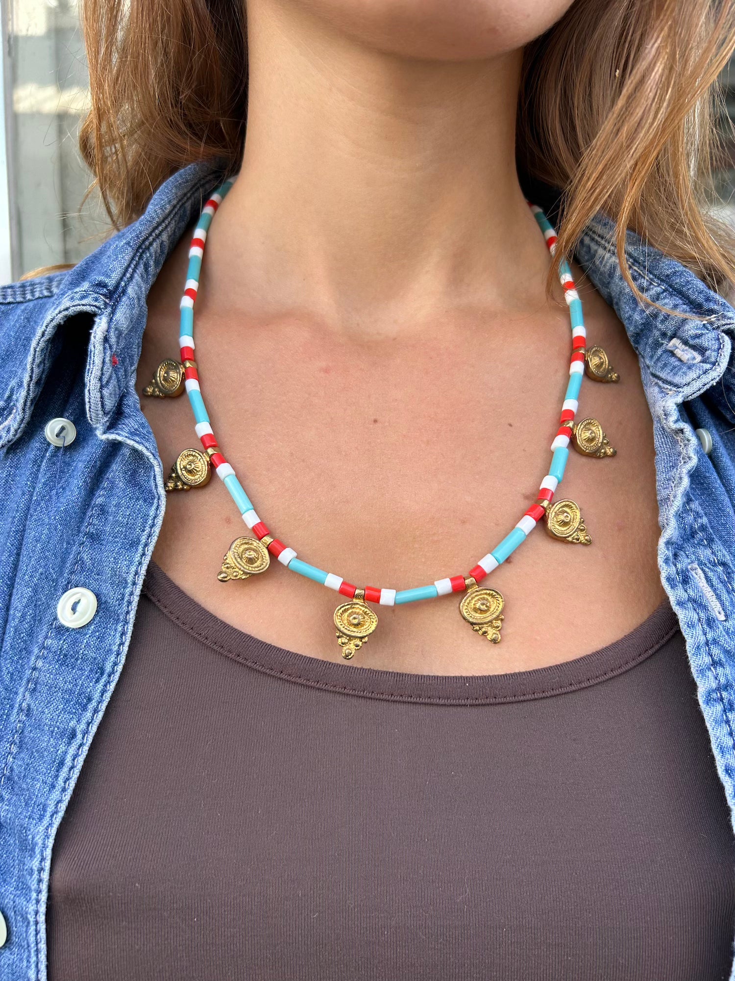 Blue Tribal Necklace