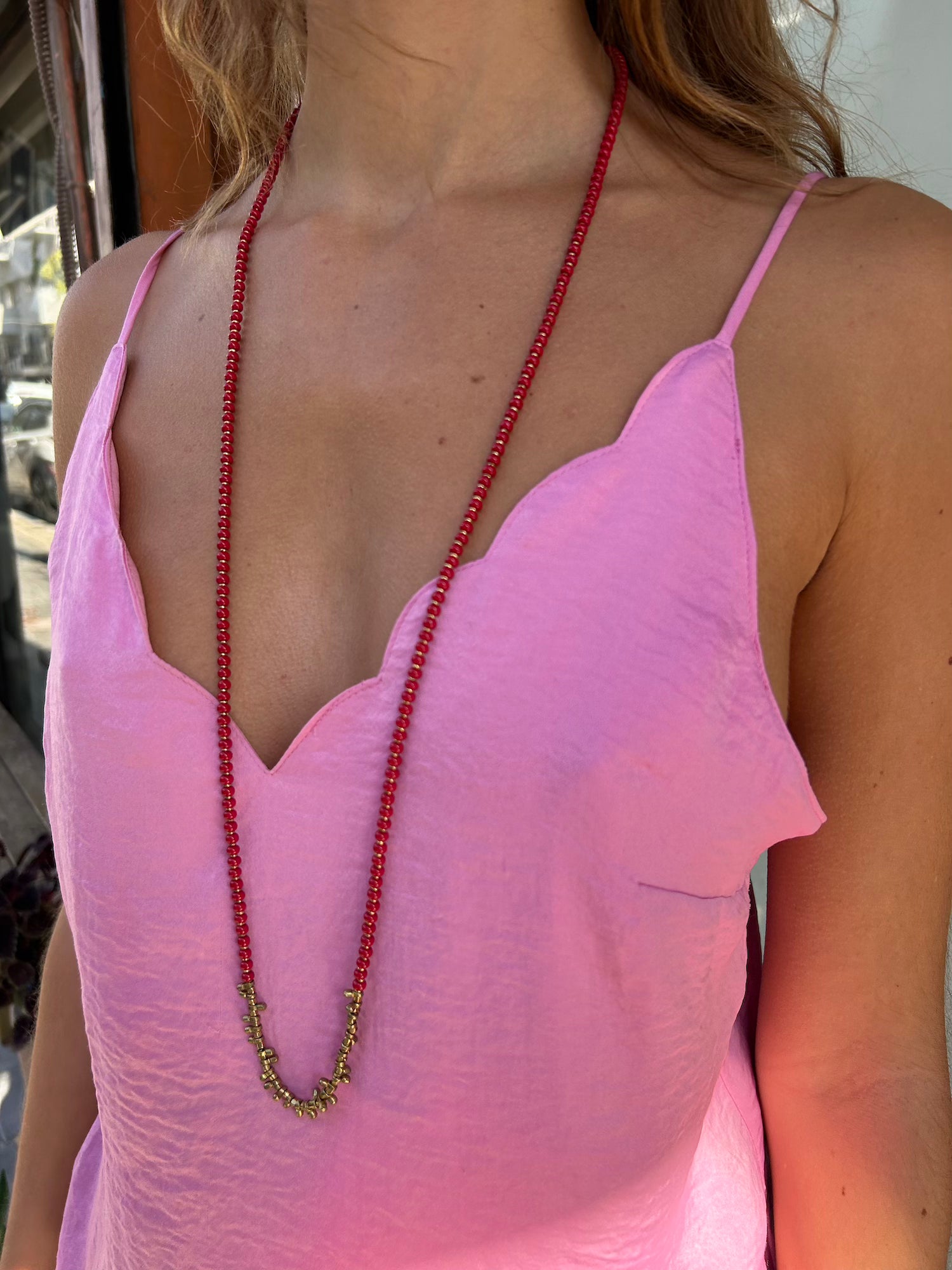 Natasha Boho Necklace - Red