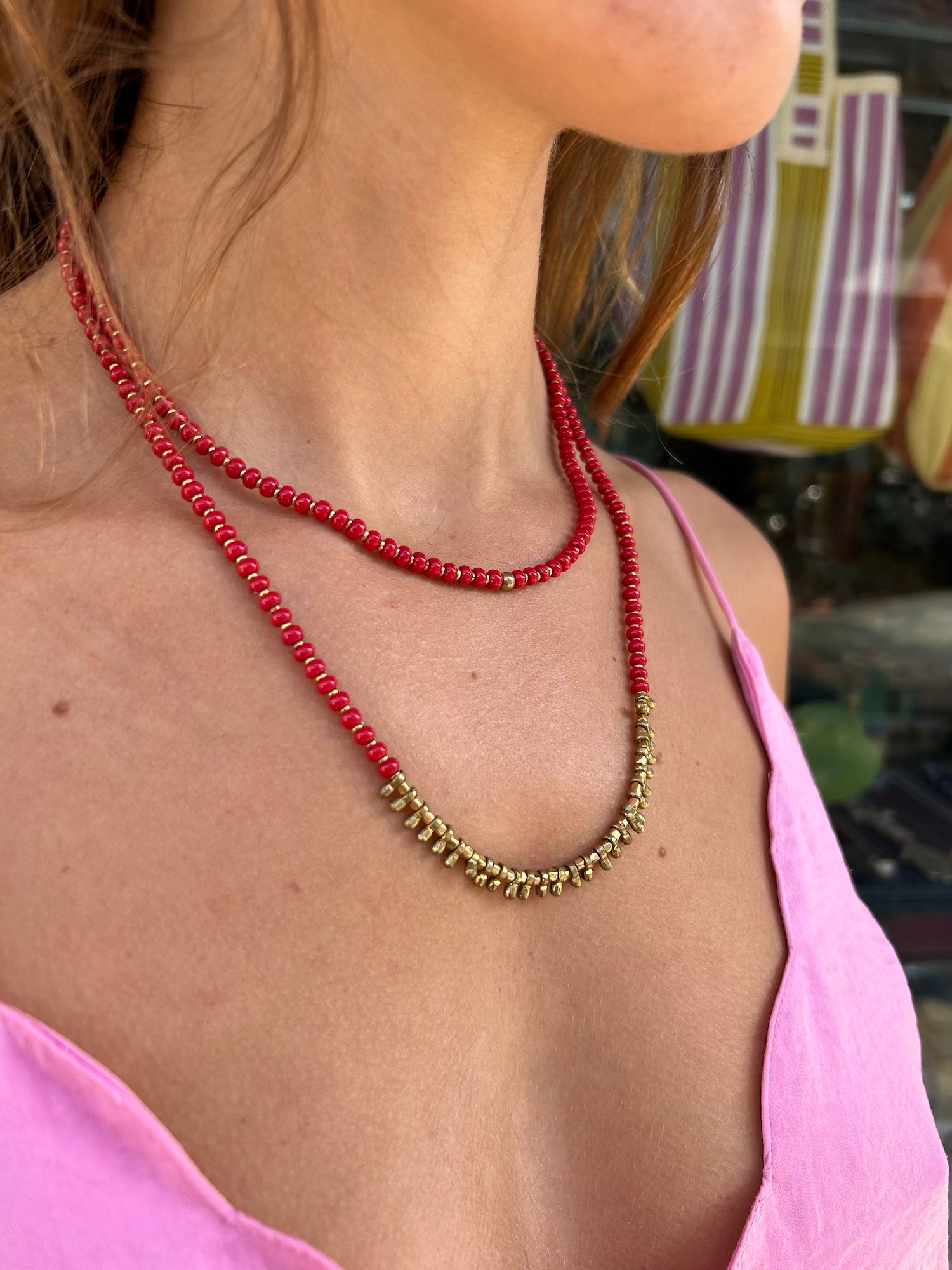 Natasha Boho Necklace - Red