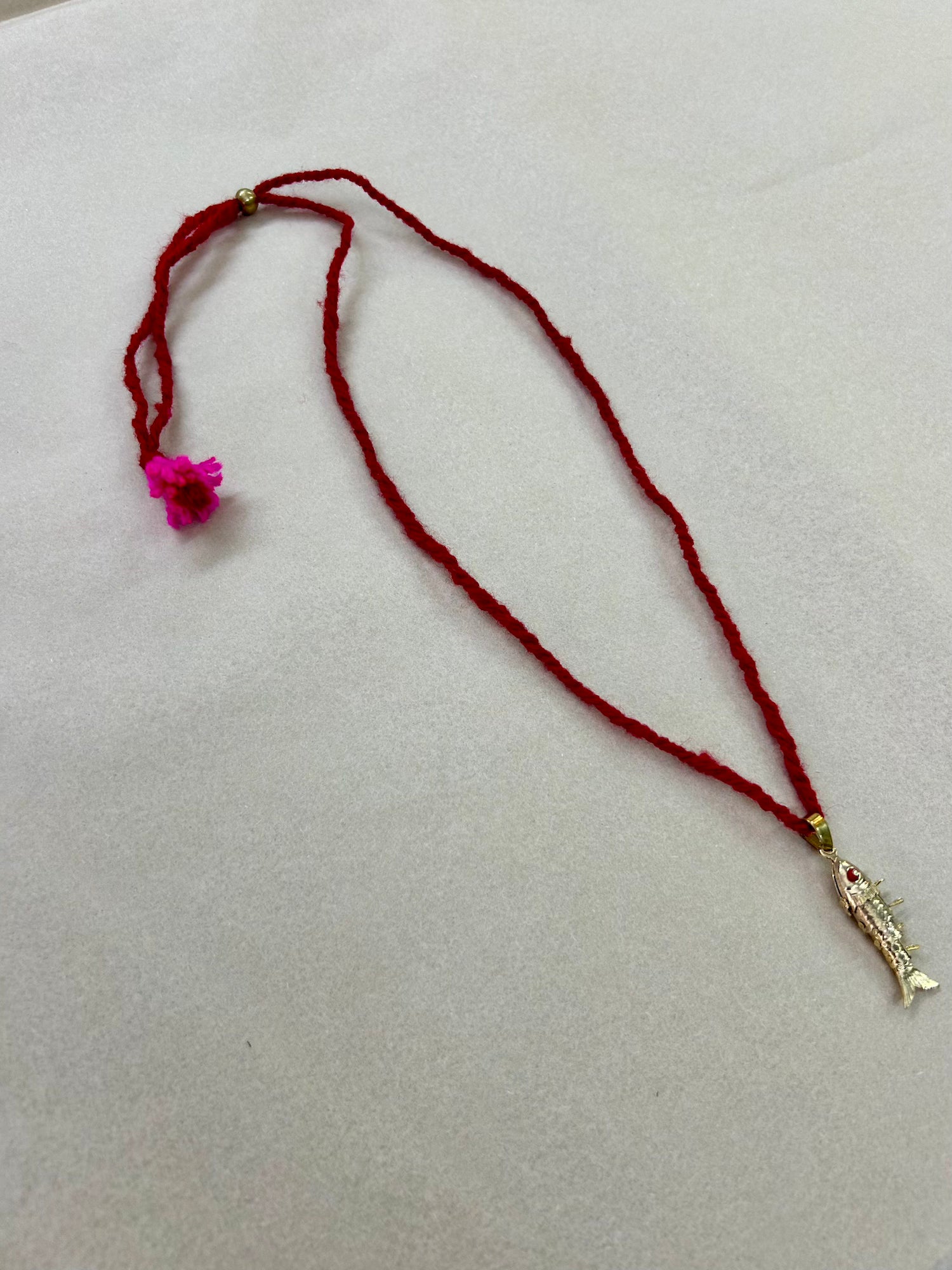 Red Thread Fish Necklace