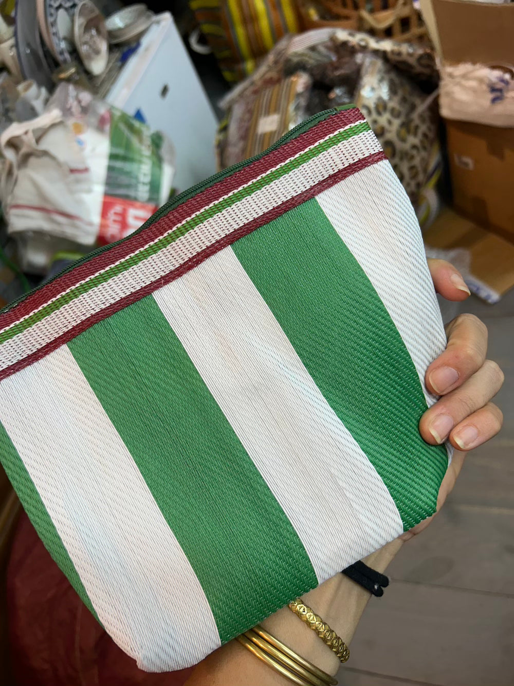 New Striped Pouch