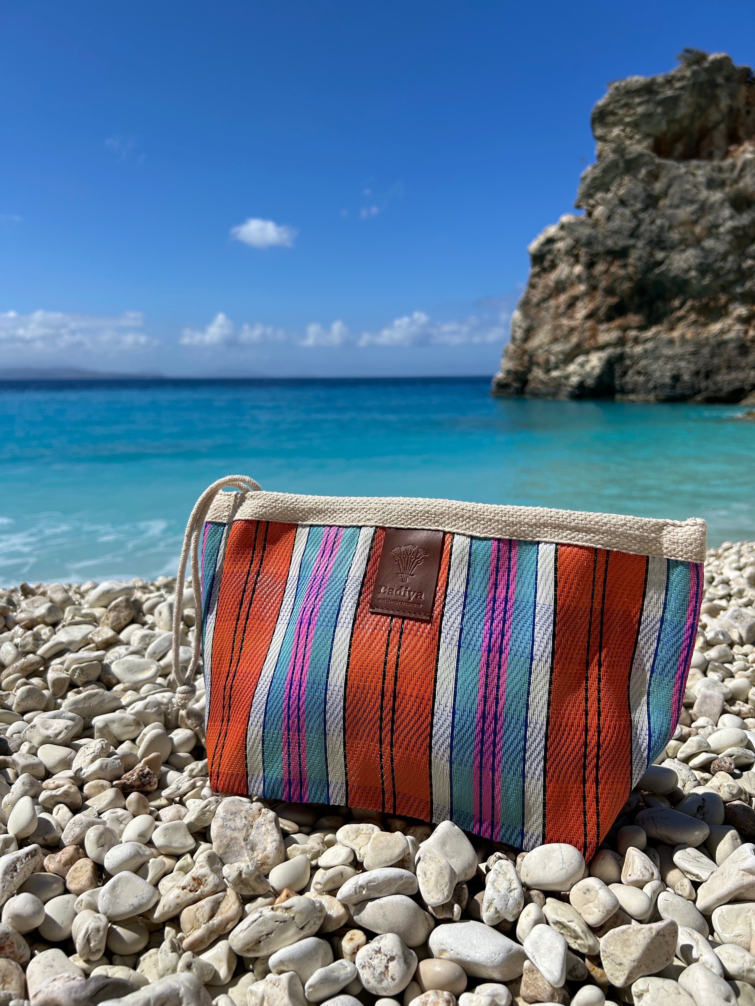 Amalfi Striped Pouch - Check